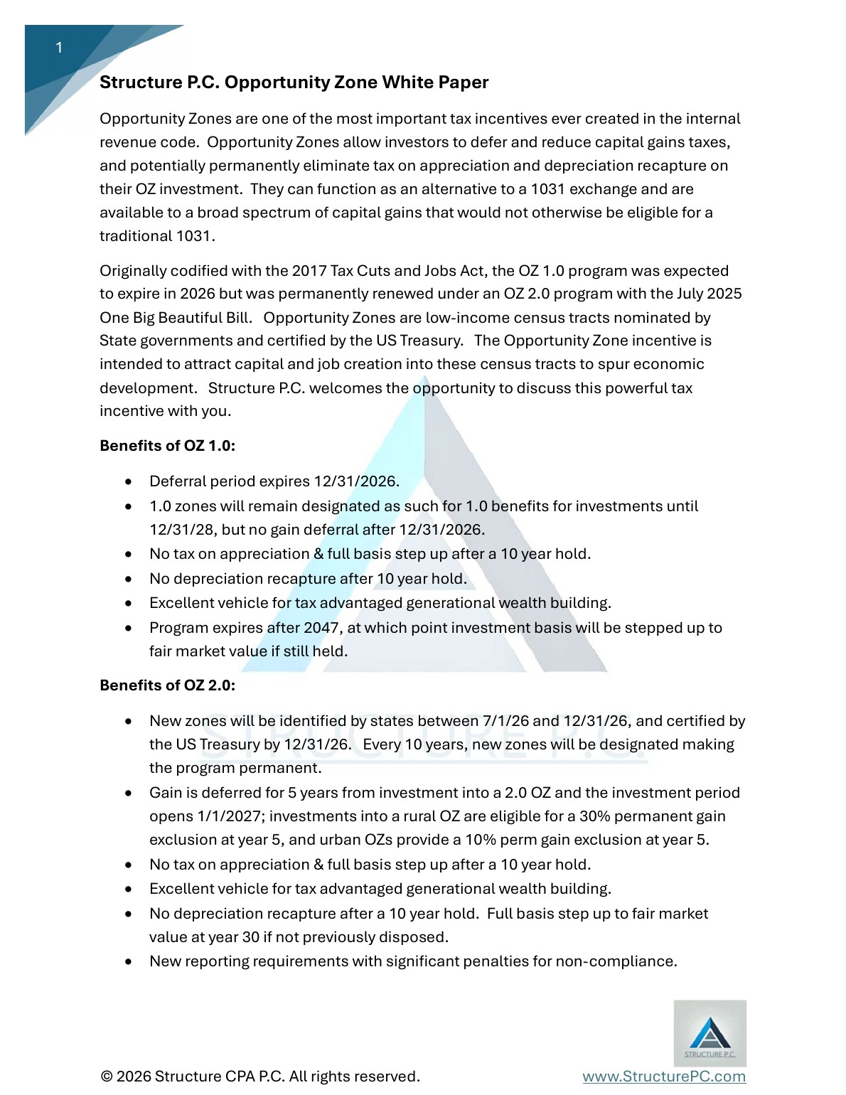 Opportunity Zone White Paper cover